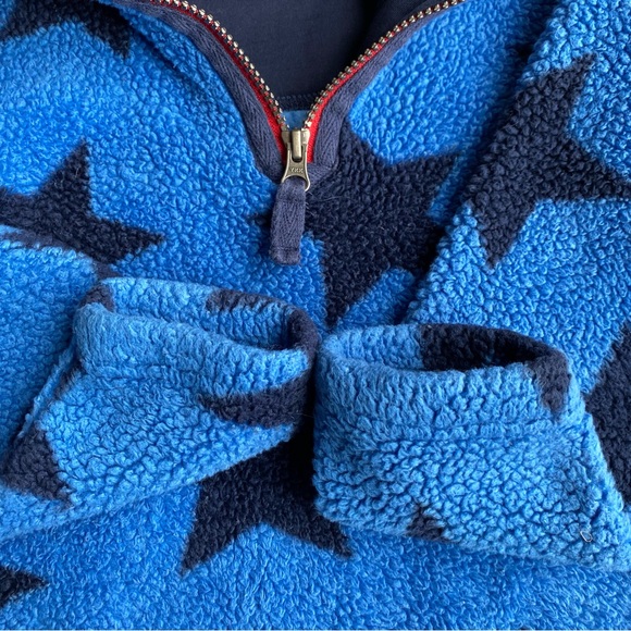 Hanna Andersson Sherpa 1/4 Zip Pull-over w/ Stars - Blue - 120 (6) - Picture 3 of 4